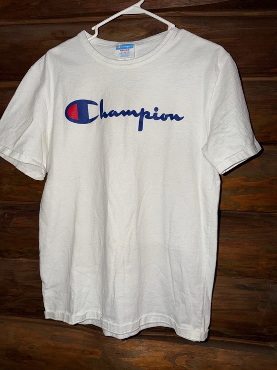Champion Other - Champion Men's White Crewneck Logo T-Shirt Size-M